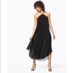 NWT Army Brook Catalina Pleated Georgette Halter Midi Dress